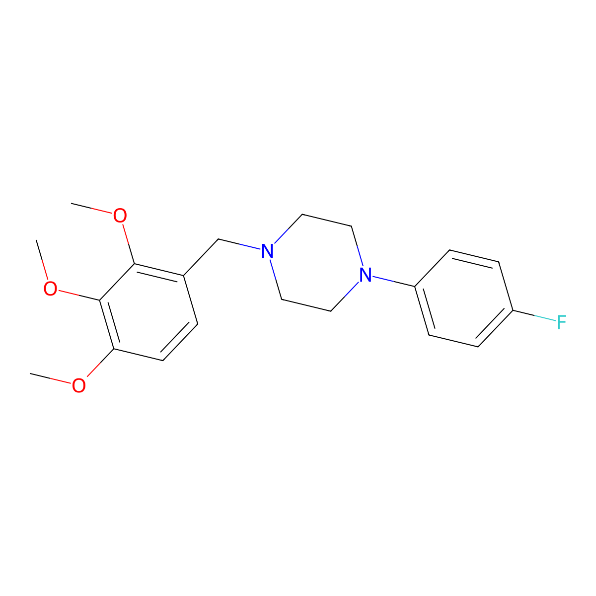 1-(4-Fluorophenyl)-4-(2,3,4-trimethoxybenzyl)piperazine molecular structure, CAS 414892-54-9