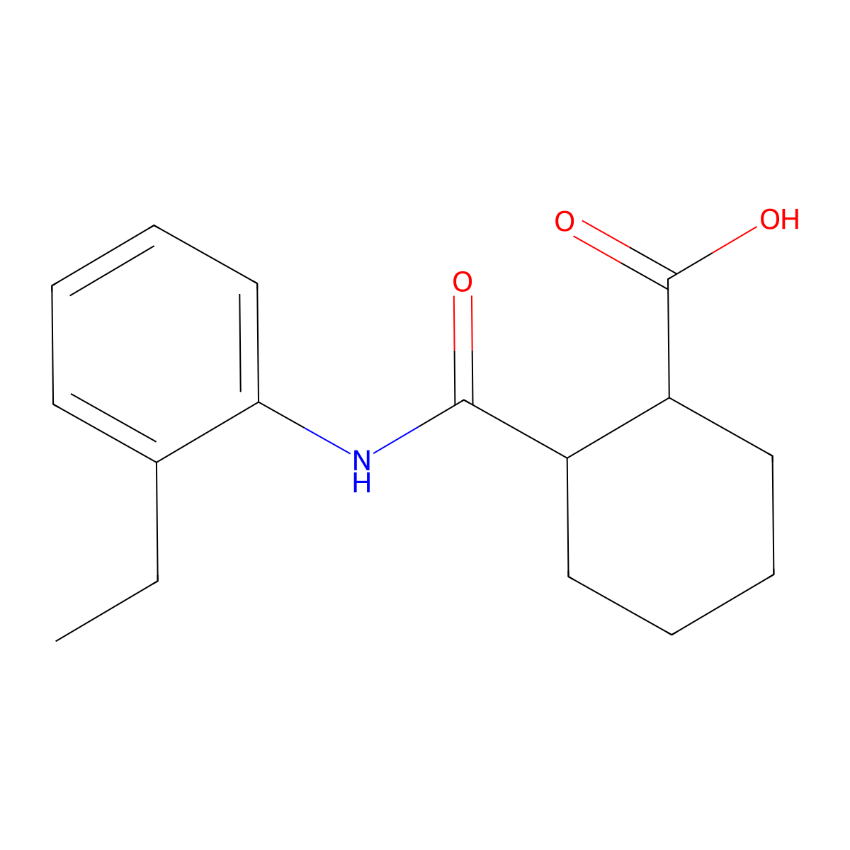2-(2-Ethyl-phenylcarbamoyl)-cyclohexanecarboxylic acid molecular structure, CAS 414892-78-7