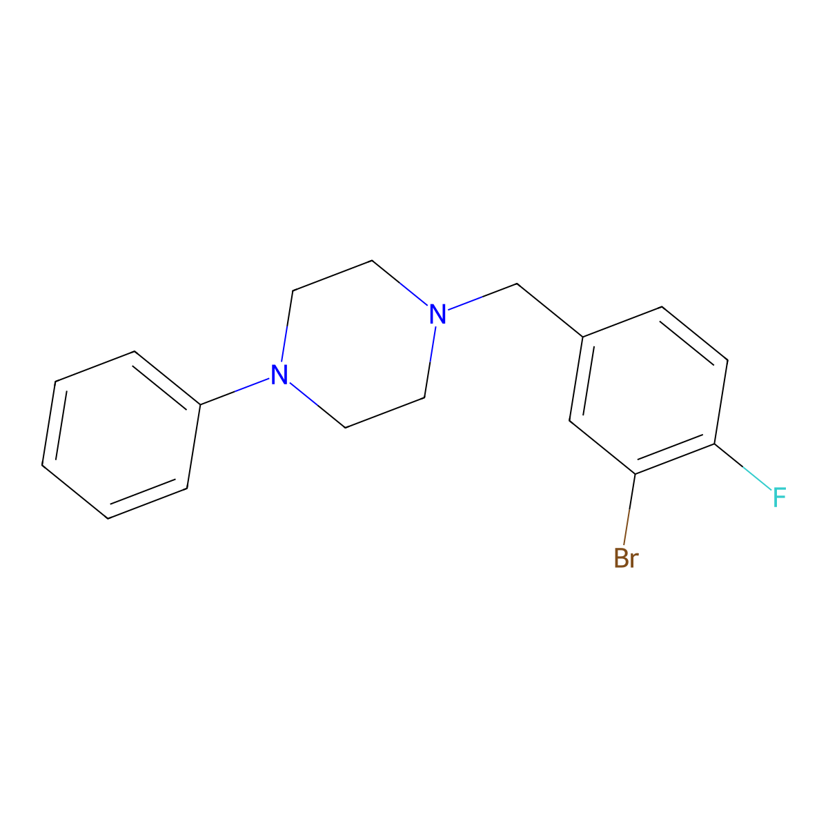 1-[(3-Bromo-4-fluorophenyl)methyl]-4-phenylpiperazine molecular structure, CAS 414892-79-8