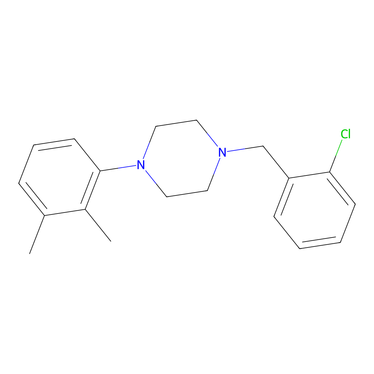 1-(2-Chlorobenzyl)-4-(2,3-dimethylphenyl)piperazine molecular structure, CAS 414892-84-5