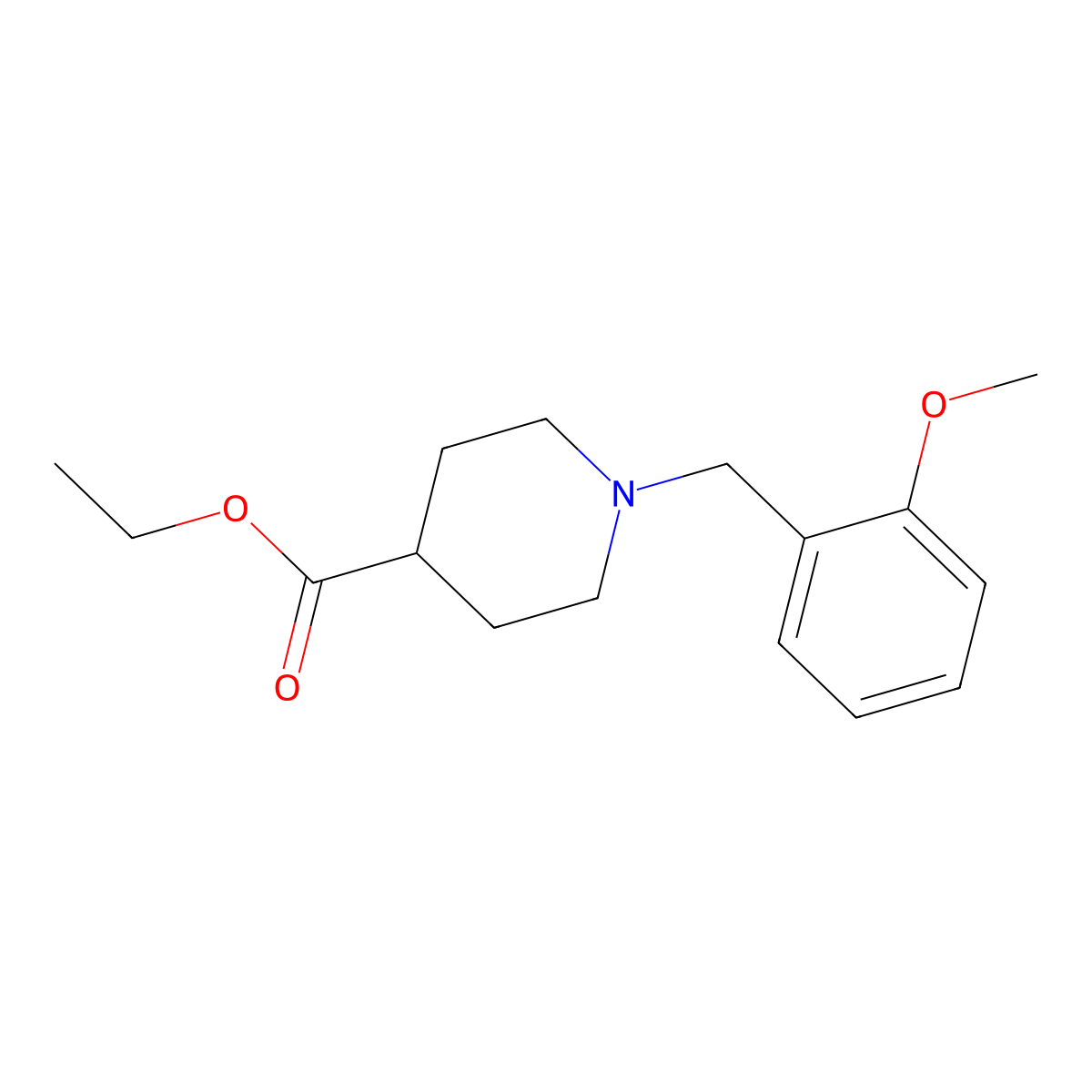 Ethyl 1-(2-methoxybenzyl)piperidine-4-carboxylate molecular structure, CAS 414893-45-1