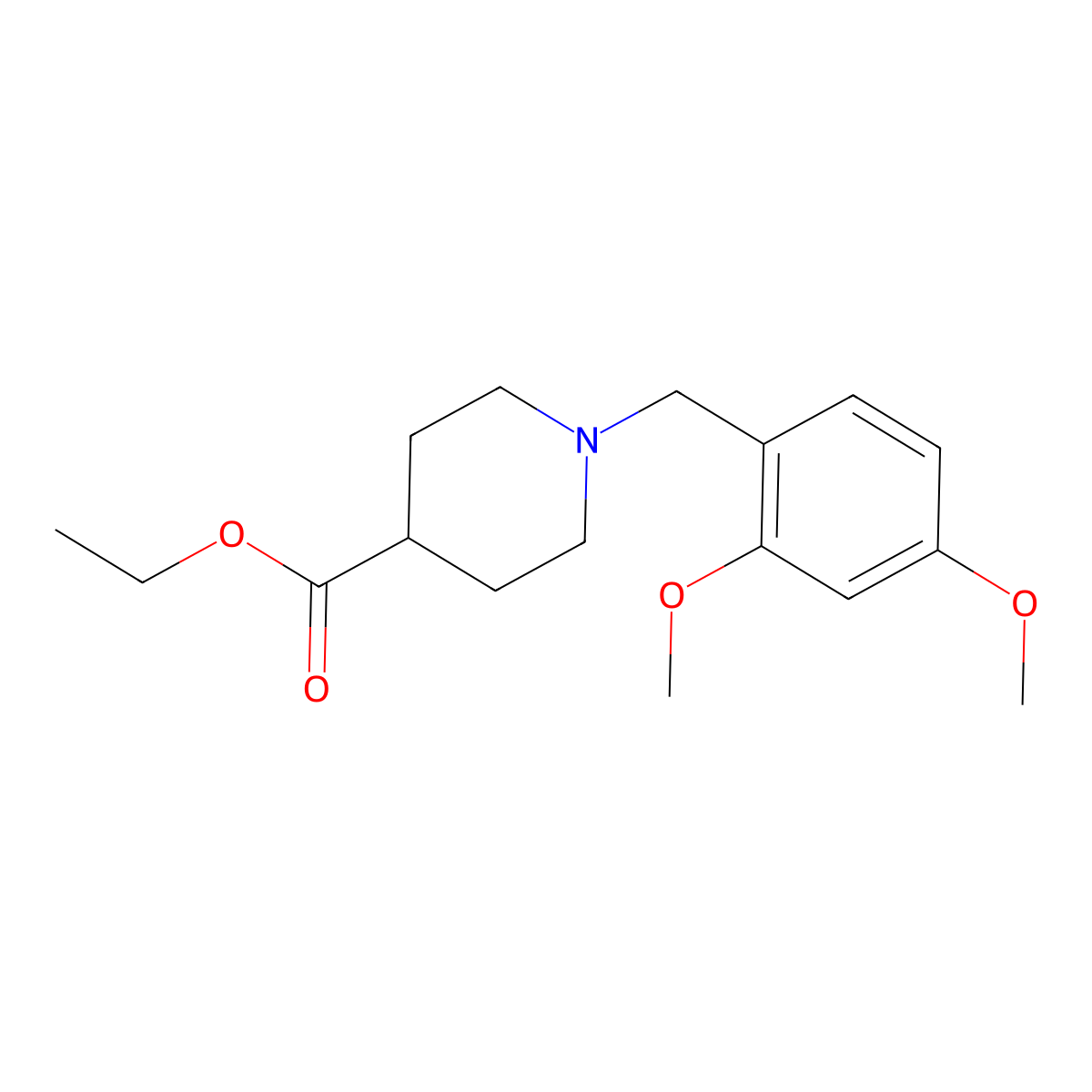 Ethyl 1-(2,4-dimethoxybenzyl)piperidine-4-carboxylate molecular structure, CAS 414893-76-8