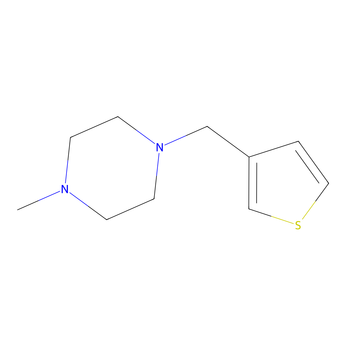 1-Methyl-4-(thiophen-3-ylmethyl)piperazine molecular structure, CAS 414893-96-2