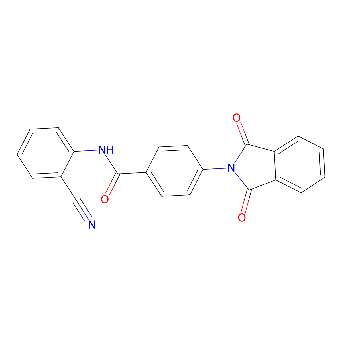 N-(2-cyanophenyl)-4-(1,3-dioxoisoindol-2-yl)benzamide molecular structure, CAS 414893-97-3