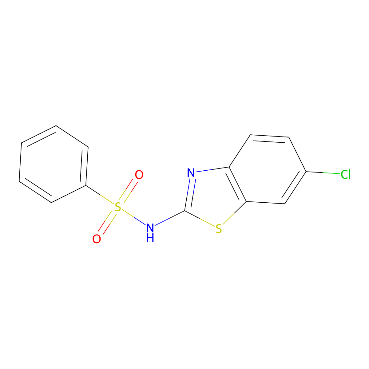 N-(6-Chloro-1,3-benzothiazol-2-yl)benzenesulfonamide molecular structure, CAS 414895-13-9