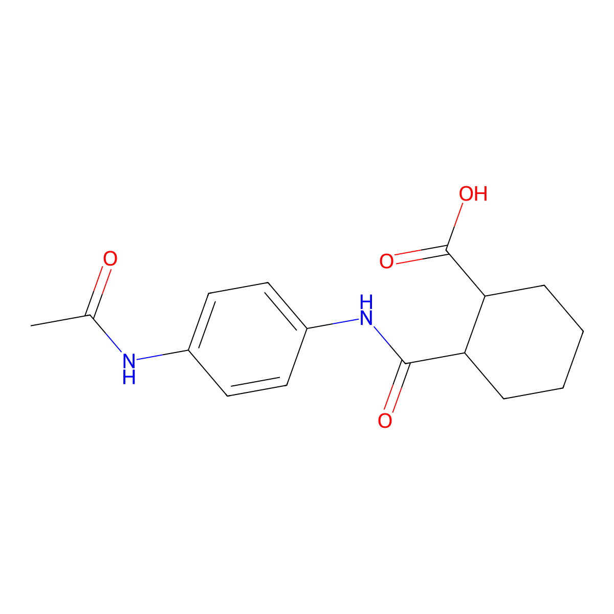 2-{[4-(Acetylamino)anilino]carbonyl}cyclohexanecarboxylic acid molecular structure, CAS 414895-31-1