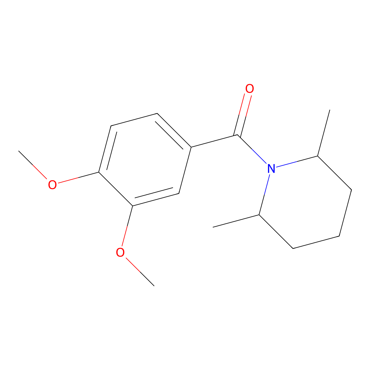 (3,4-Dimethoxyphenyl)(2,6-dimethylpiperidin-1-yl)methanone molecular structure, CAS 414897-37-3