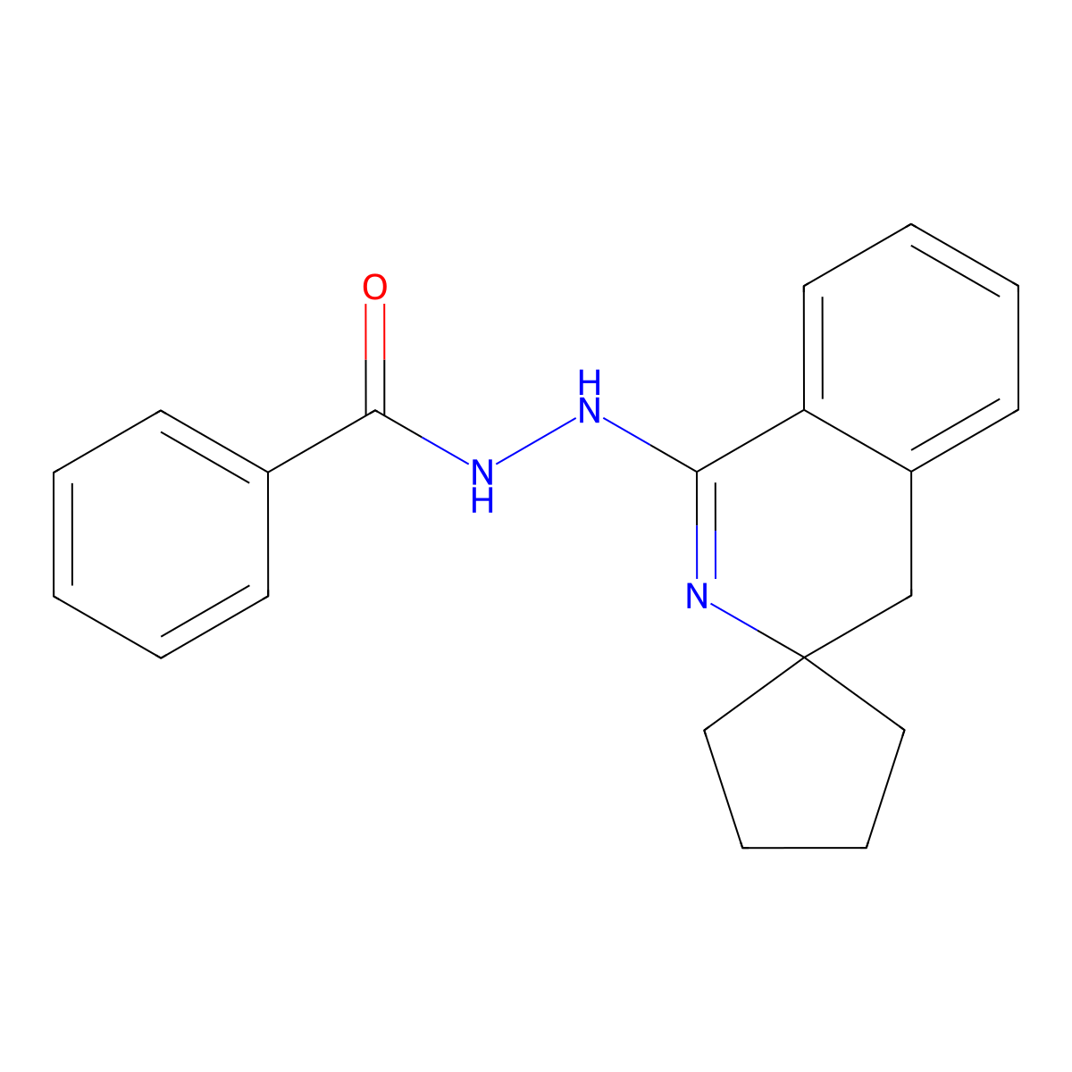 N'-spiro[4H-isoquinoline-3,1'-cyclopentane]-1-ylbenzohydrazide molecular structure, CAS 414898-20-7