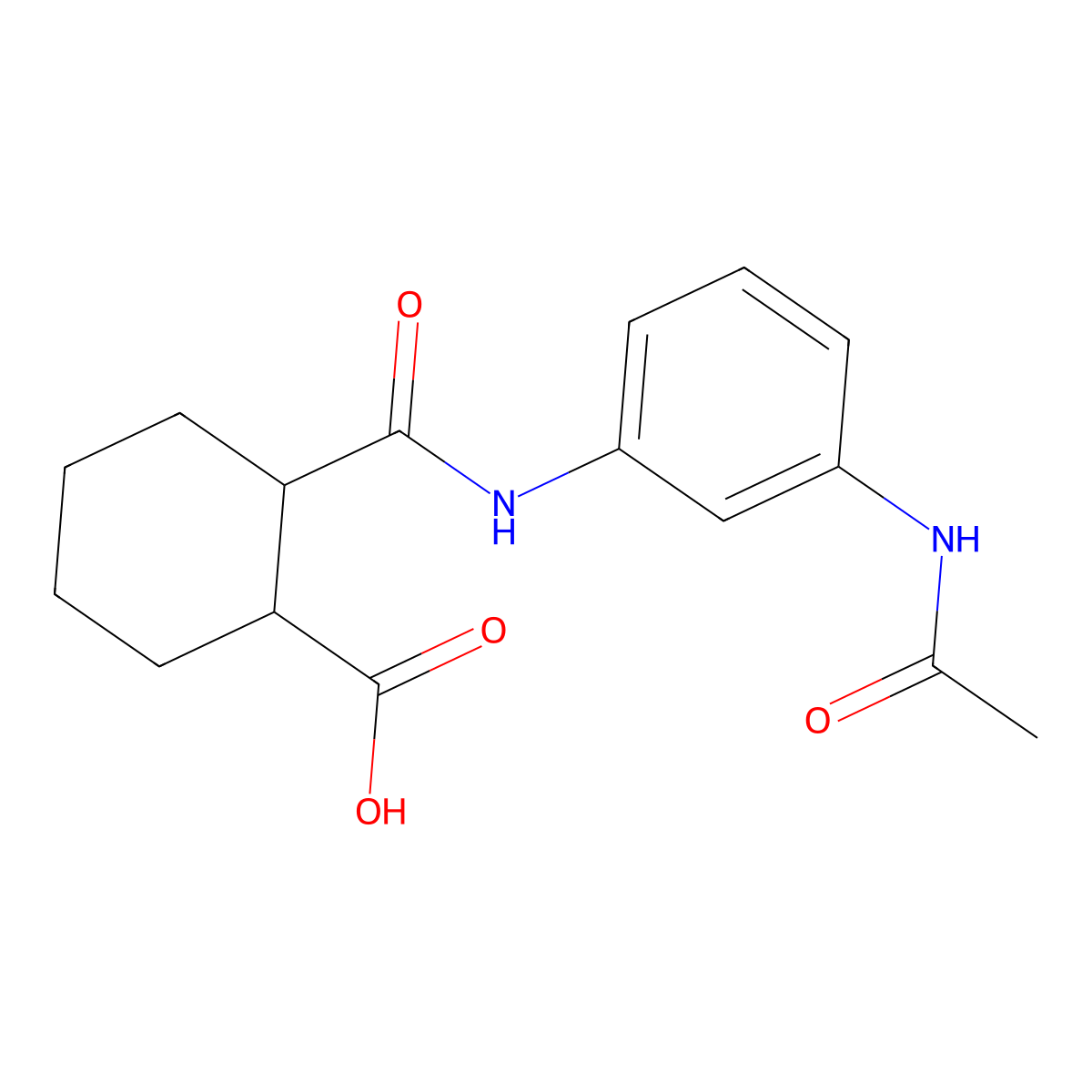 2-[(3-acetamidophenyl)carbamoyl]cyclohexane-1-carboxylic Acid molecular structure, CAS 414899-66-4