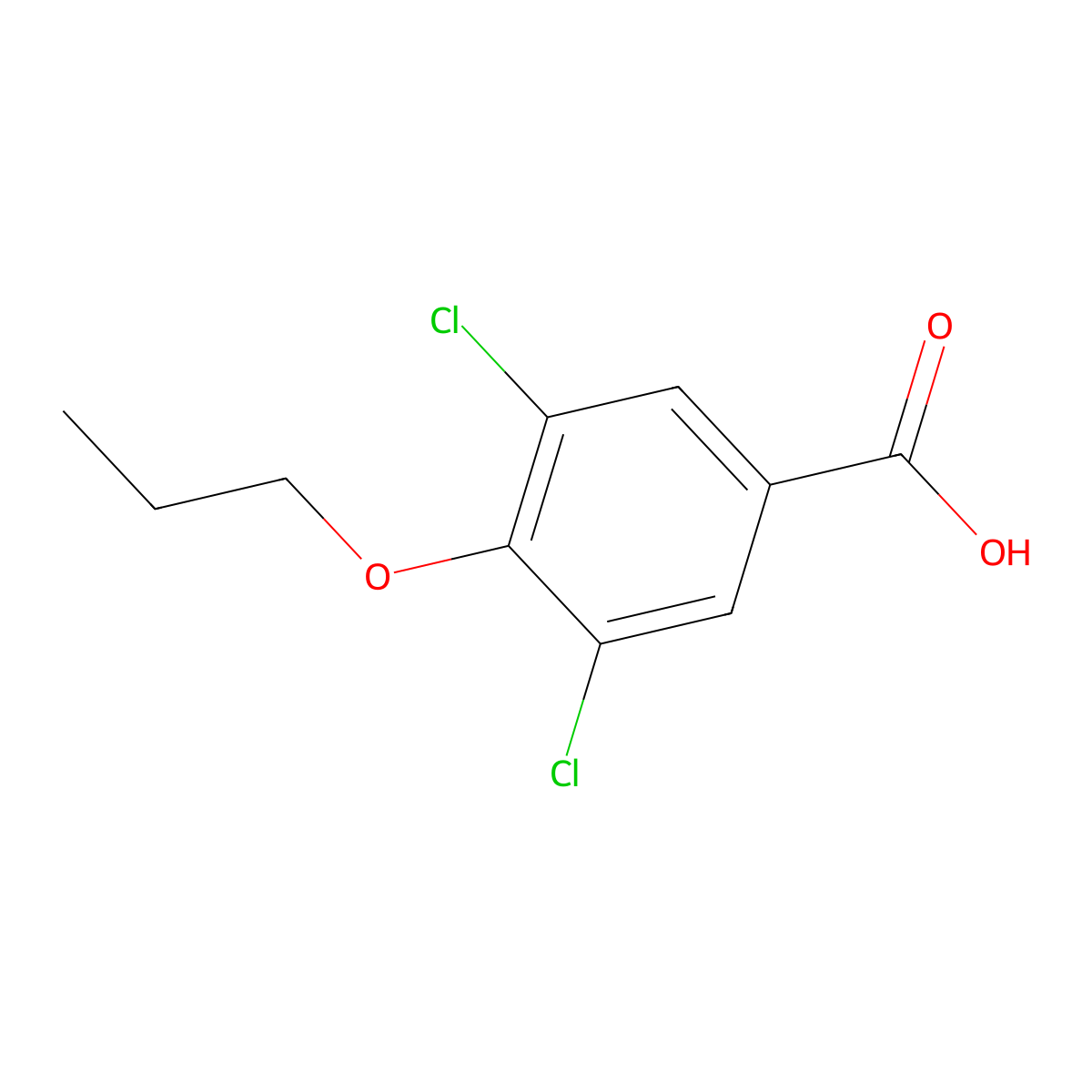 3,5-Dichloro-4-propoxybenzoic acid molecular structure, CAS 41490-09-9