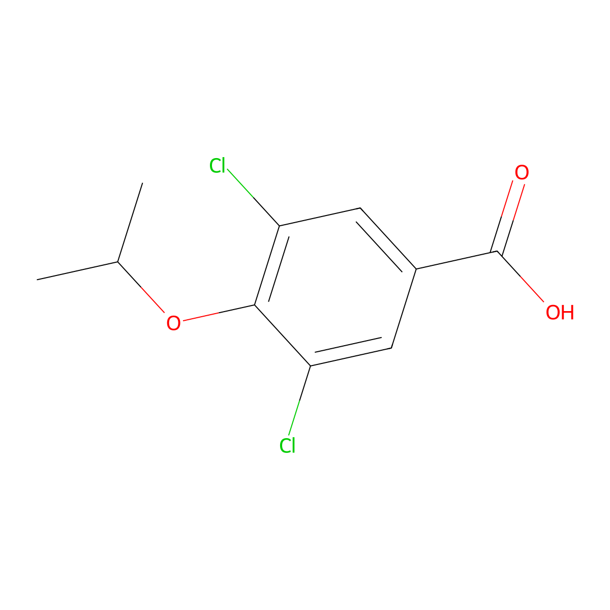 3,5-Dichloro-4-isopropoxybenzoic acid molecular structure, CAS 41490-10-2