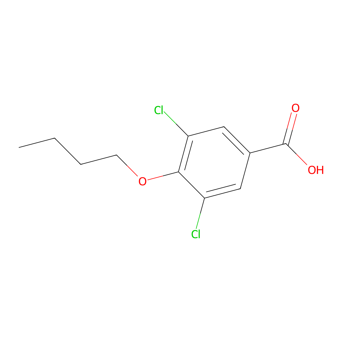 4-Butoxy-3,5-dichlorobenzoic acid molecular structure, CAS 41490-11-3
