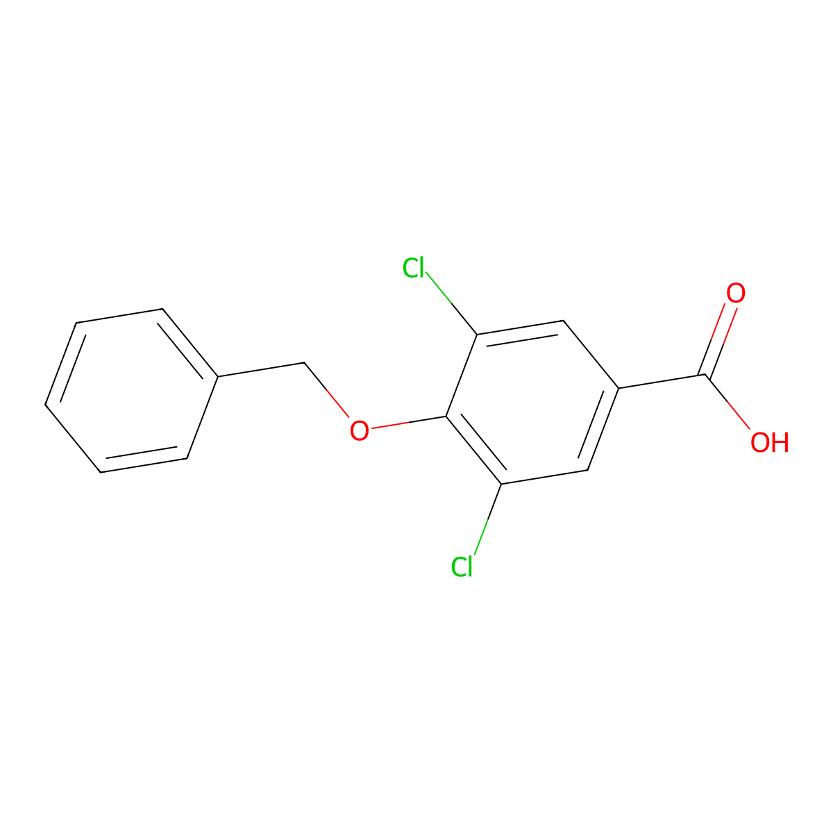 3,5-Dichloro-4-phenylmethoxybenzoic acid molecular structure, CAS 41490-13-5