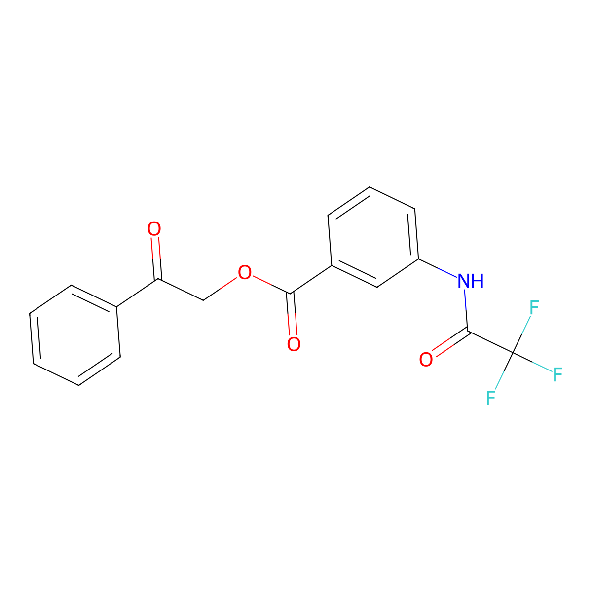 2-Oxo-2-phenylethyl 3-[(trifluoroacetyl)amino]benzoate molecular structure, CAS 414900-00-8