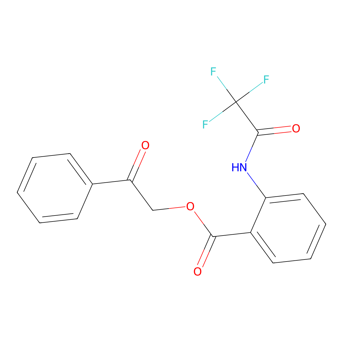 2-Oxo-2-phenylethyl 2-[(trifluoroacetyl)amino]benzoate molecular structure, CAS 414900-16-6