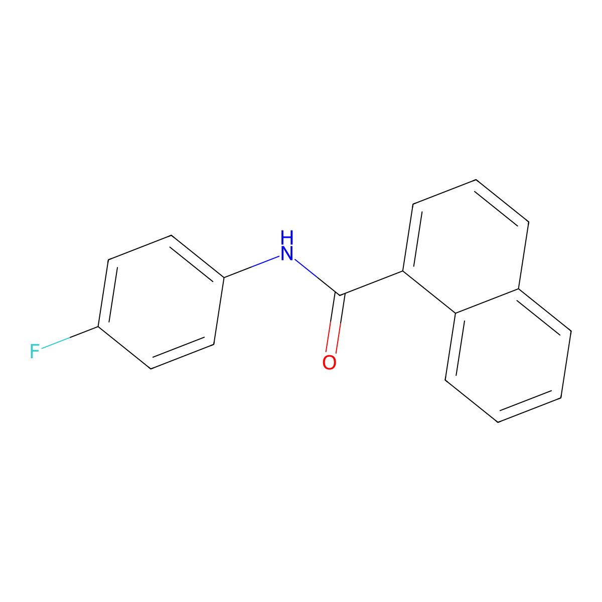 N-(4-fluorophenyl)naphthalene-1-carboxamide molecular structure, CAS 414900-90-6