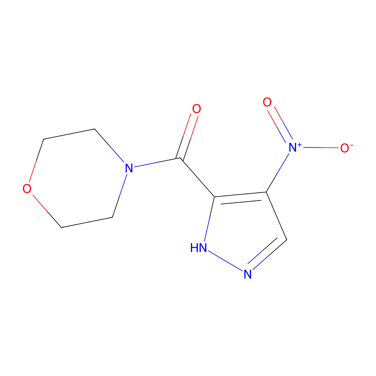 Morpholino(4-nitro-1H-pyrazol-3-yl)methanone molecular structure, CAS 414906-50-6