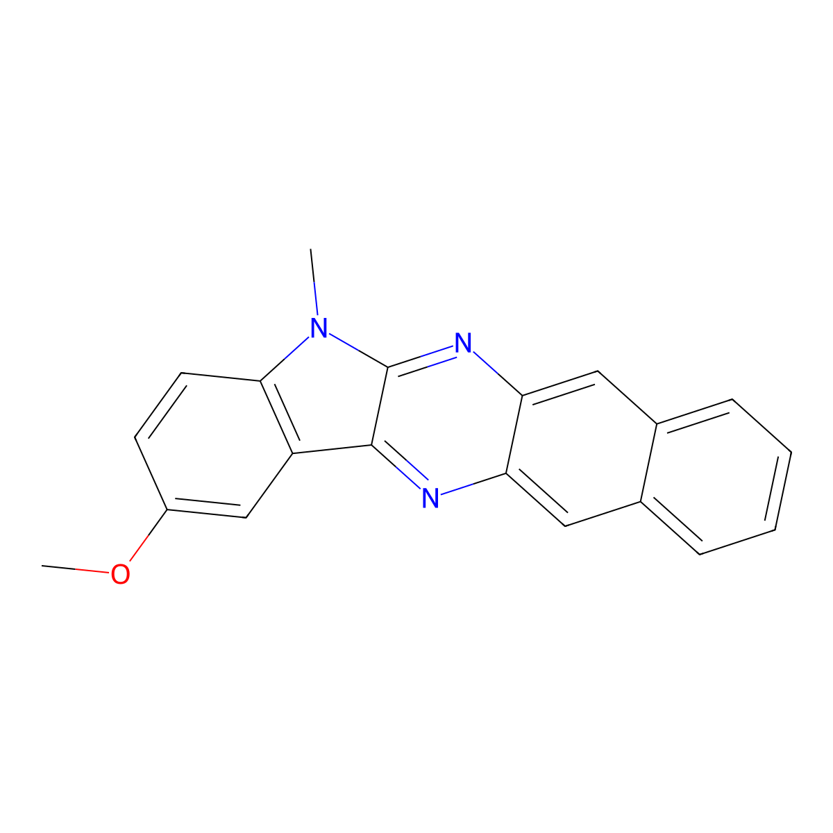 methyl 5-methyl-5H-benzo[g]indolo[2,3-b]quinoxalin-2-yl ether molecular structure, CAS 414906-69-7