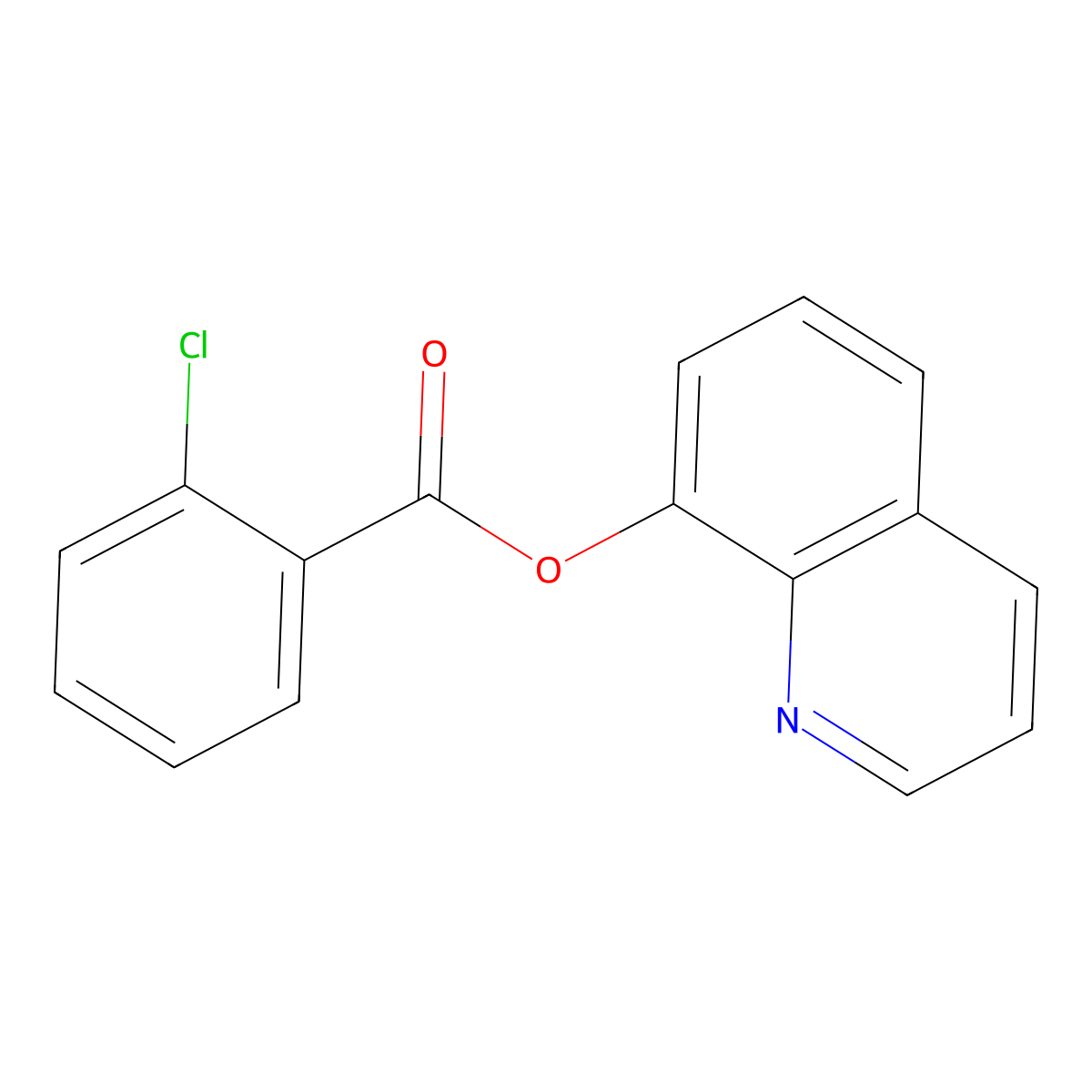 Quinolin-8-yl 2-chlorobenzoate molecular structure, CAS 414907-16-7