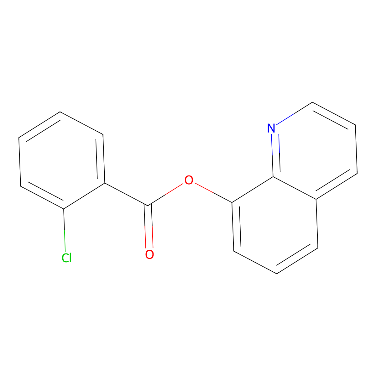 Quinolin-8-yl 2-chlorobenzoate molecular structure, CAS 414907-16-7