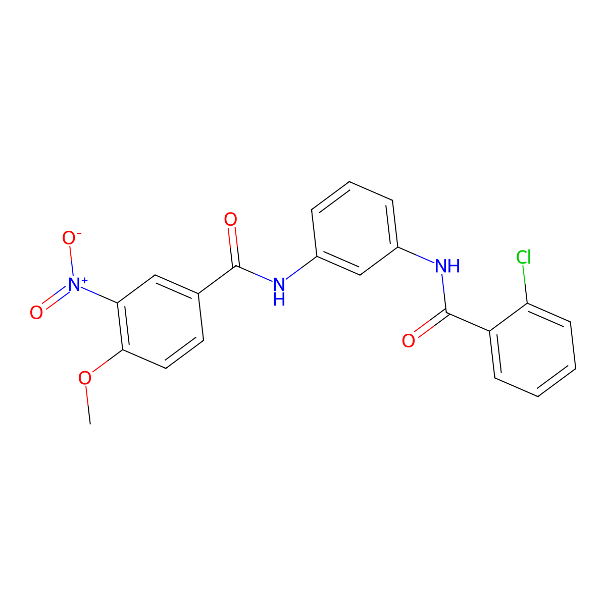 N-[3-[(2-chlorobenzoyl)amino]phenyl]-4-methoxy-3-nitrobenzamide molecular structure, CAS 414907-30-5