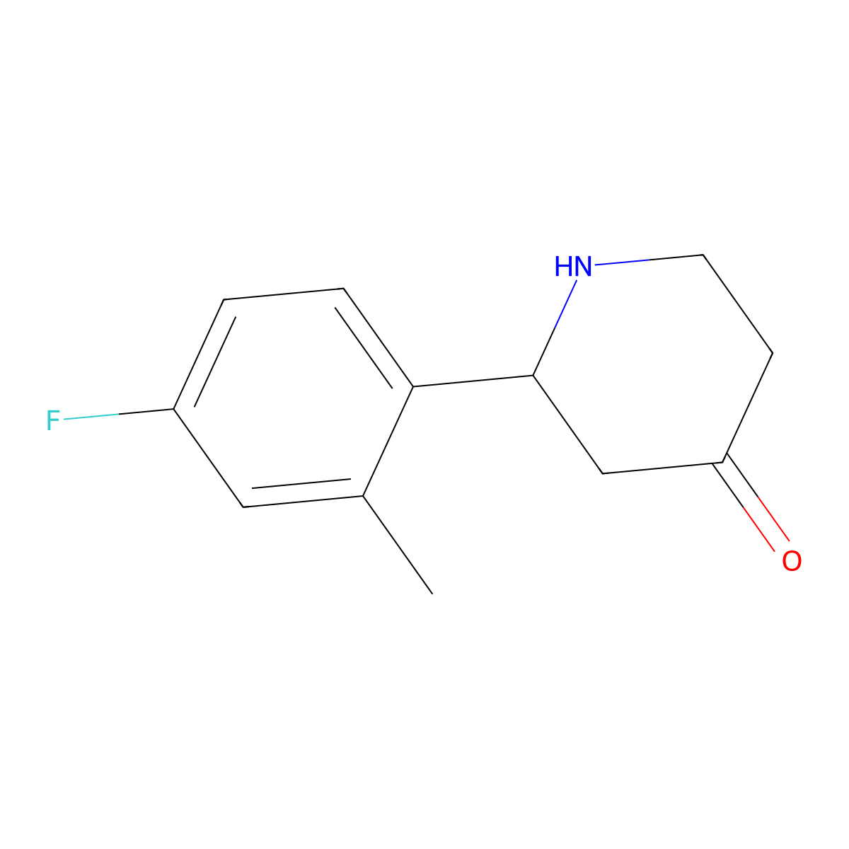 2-(4-Fluoro-2-methylphenyl)piperidin-4-one molecular structure, CAS 414909-99-2
