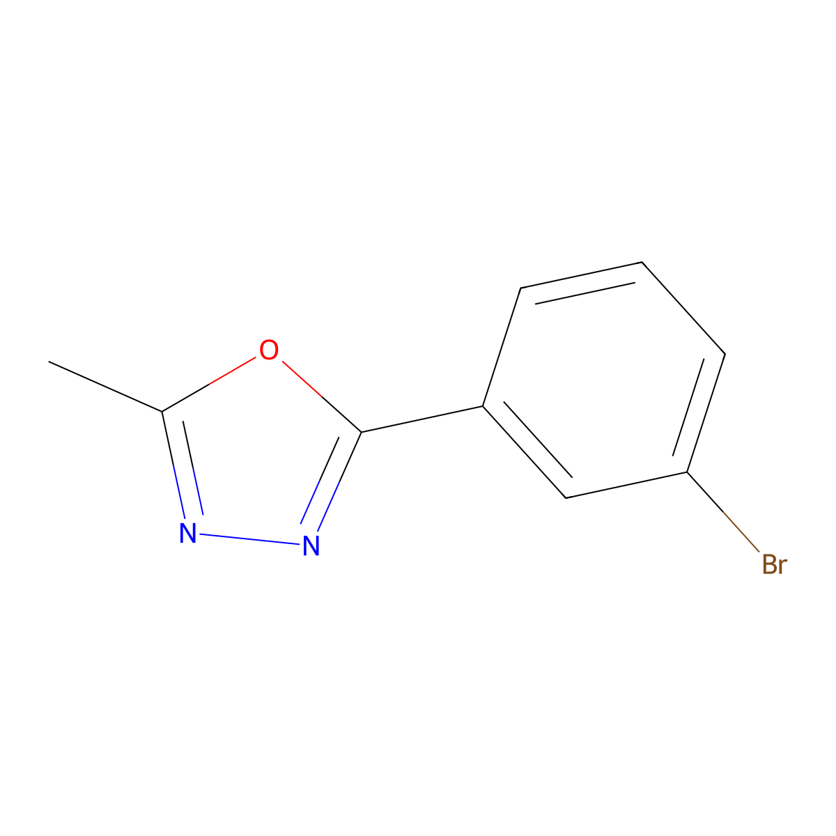 2-(3-Bromophenyl)-5-methyl-1,3,4-oxadiazole molecular structure, CAS 41491-53-6