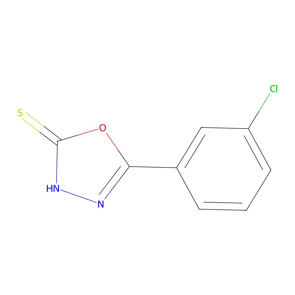 5-(3-Chlorophenyl)-1,3,4-oxadiazole-2-thiol molecular structure, CAS 41491-54-7