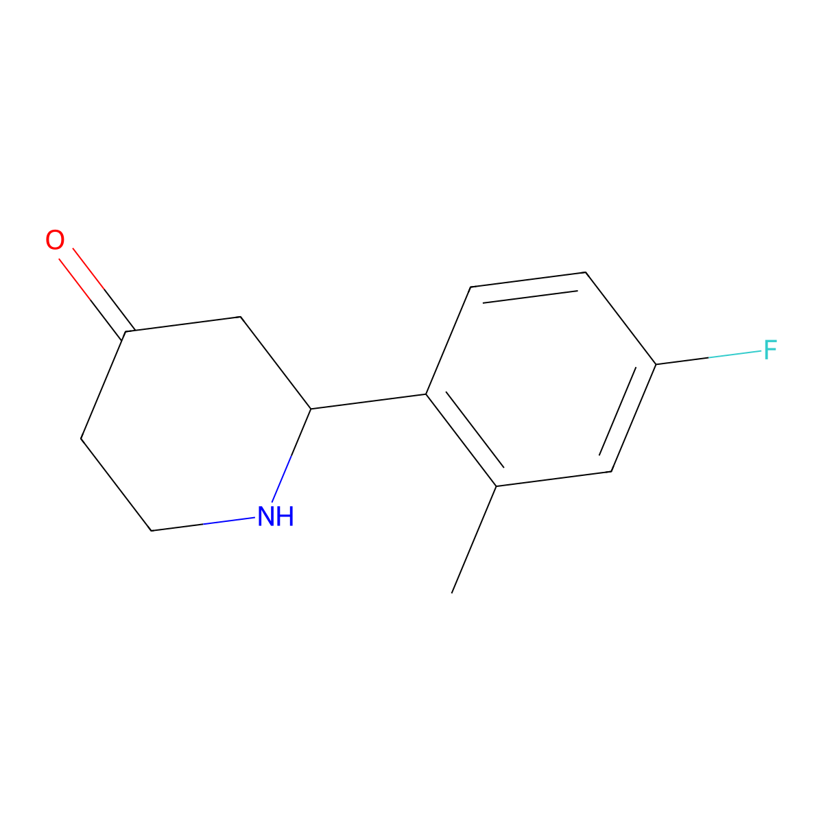 (R)-2-(4-Fluoro-2-methylphenyl)piperidin-4-one molecular structure, CAS 414910-12-6