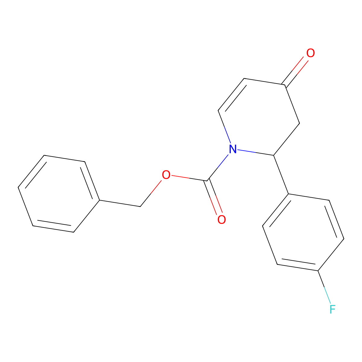 benzyl 2-(4-fluorophenyl)-4-oxo-3,4-dihydropyridine-1(2H)-carboxylate molecular structure, CAS 414910-19-3
