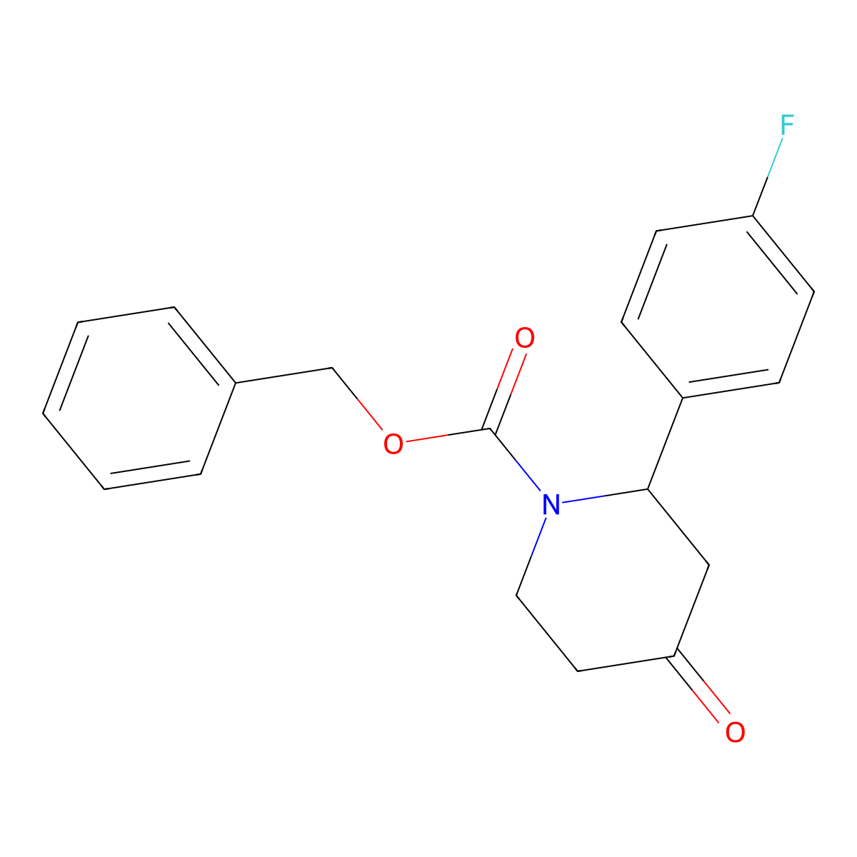Benzyl 2-(4-fluorophenyl)-4-oxopiperidine-1-carboxylate molecular structure, CAS 414910-20-6