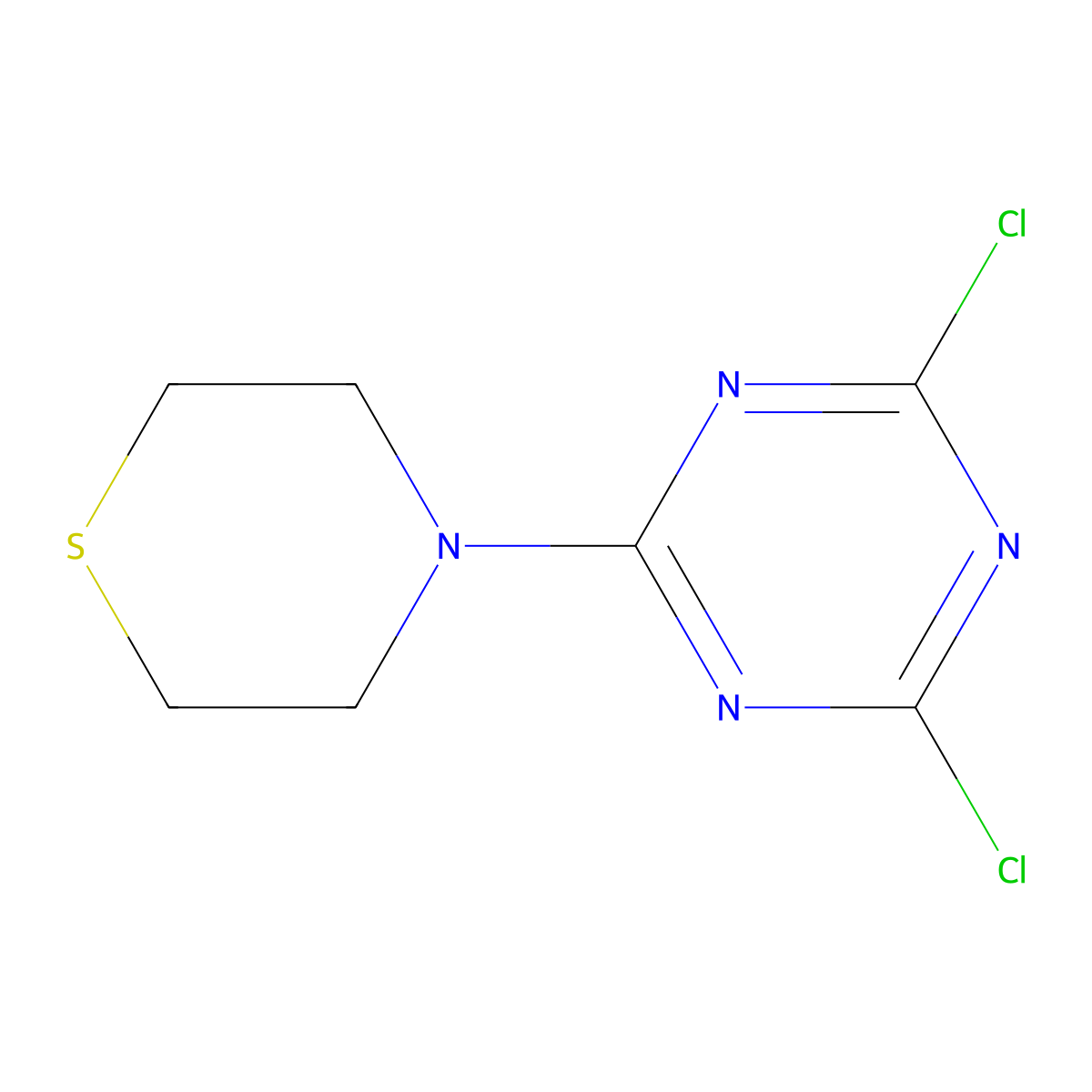 2,4-Dichloro-6-(thiomorpholin-4-yl)-1,3,5-tri azine molecular structure, CAS 41492-50-6