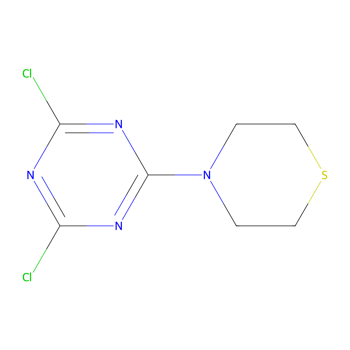 2,4-Dichloro-6-(thiomorpholin-4-yl)-1,3,5-tri azine molecular structure, CAS 41492-50-6