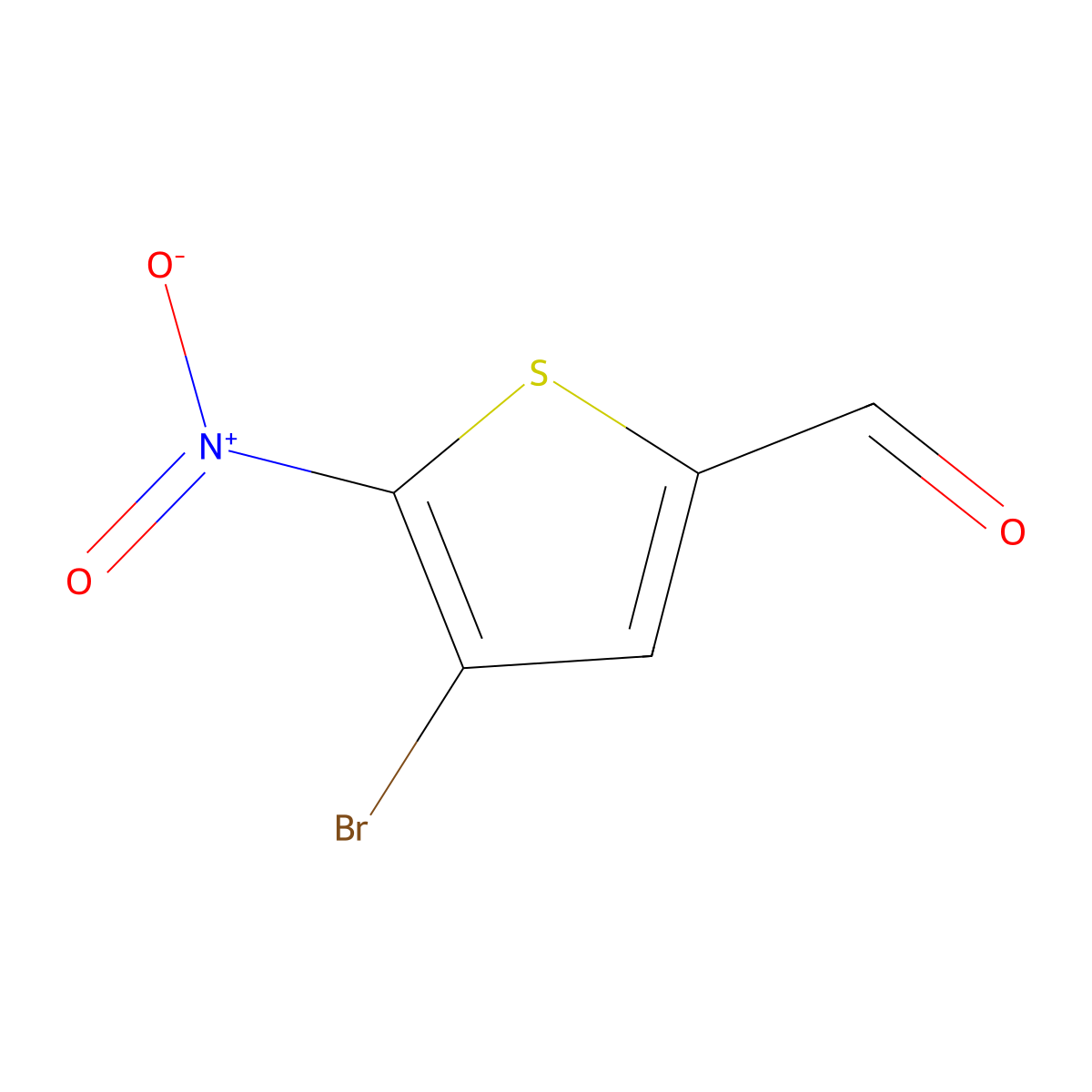 4-Bromo-5-nitrothiophene-2-carbaldehyde molecular structure, CAS 41498-07-1