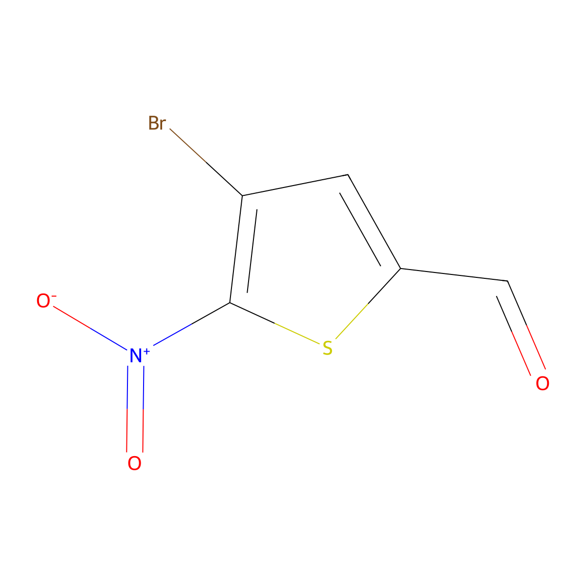 4-Bromo-5-nitrothiophene-2-carbaldehyde molecular structure, CAS 41498-07-1