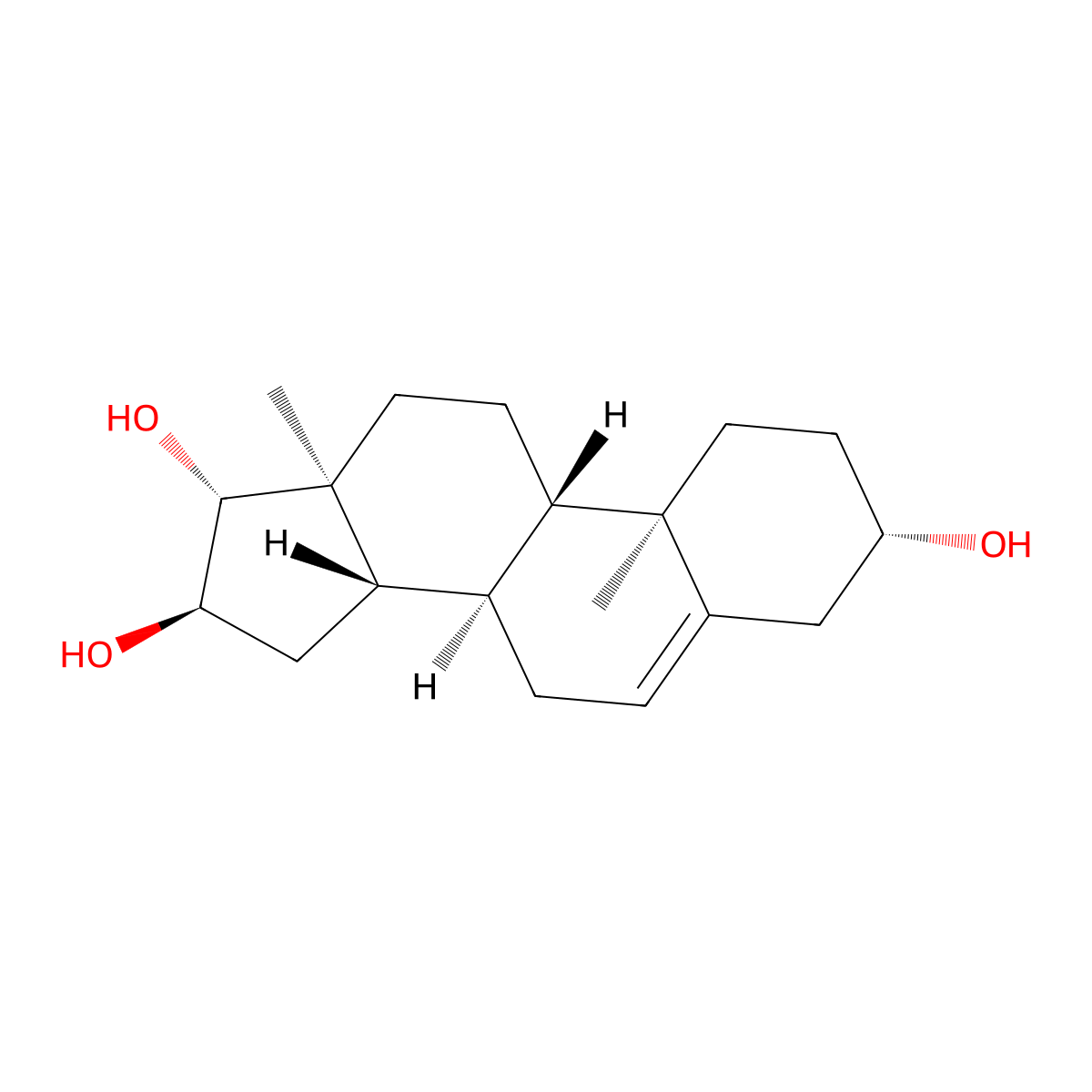 5-Androstene-3,16,17-triol molecular structure, CAS 4150-30-5