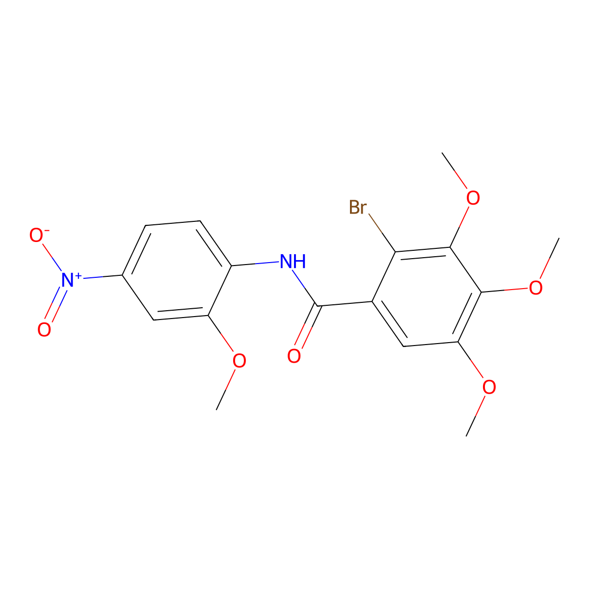 2-bromo-3,4,5-trimethoxy-N-(2-methoxy-4-nitrophenyl)benzamide molecular structure, CAS 4150-36-1