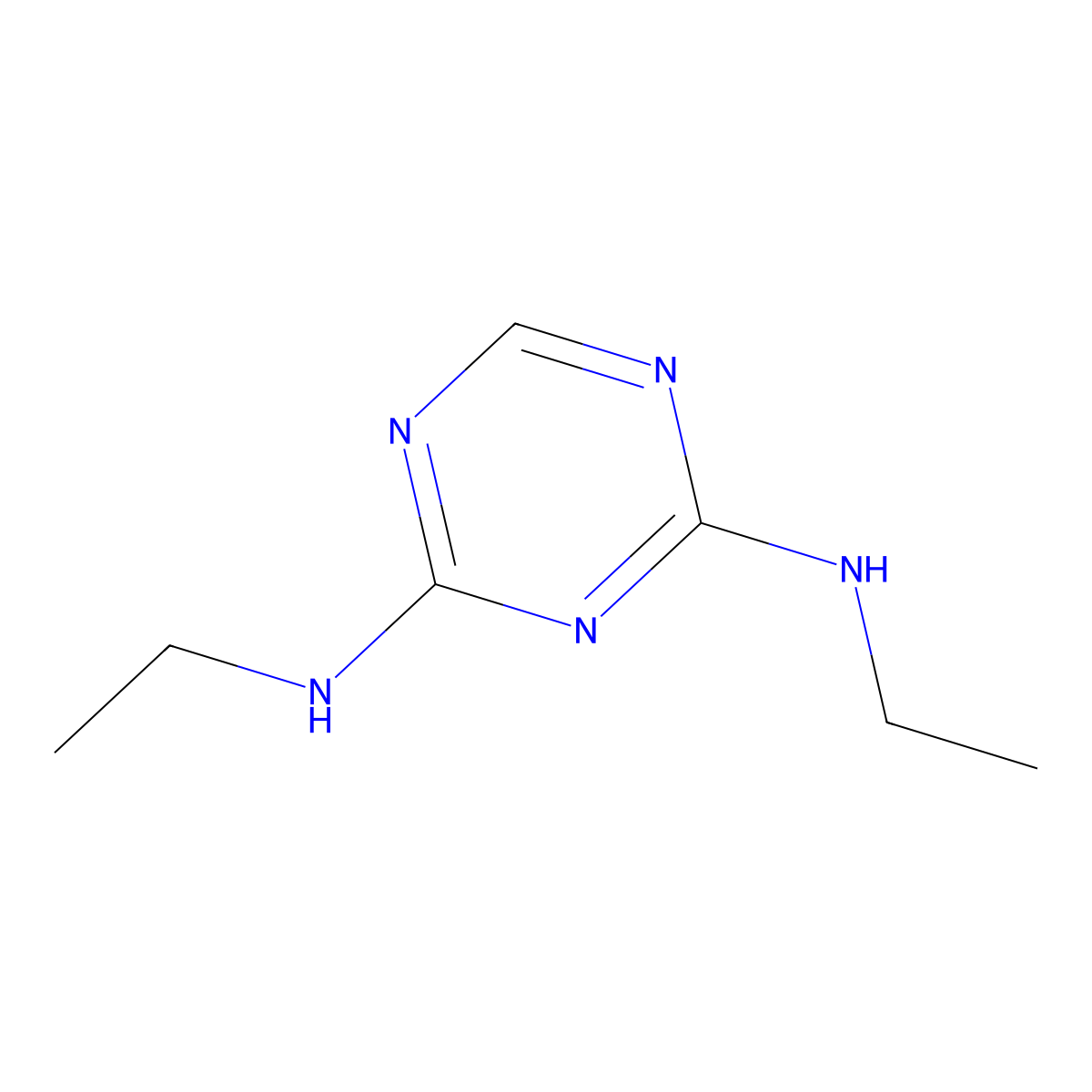 s-Triazine, 2,4-bis(ethylamino)- molecular structure, CAS 4150-59-8