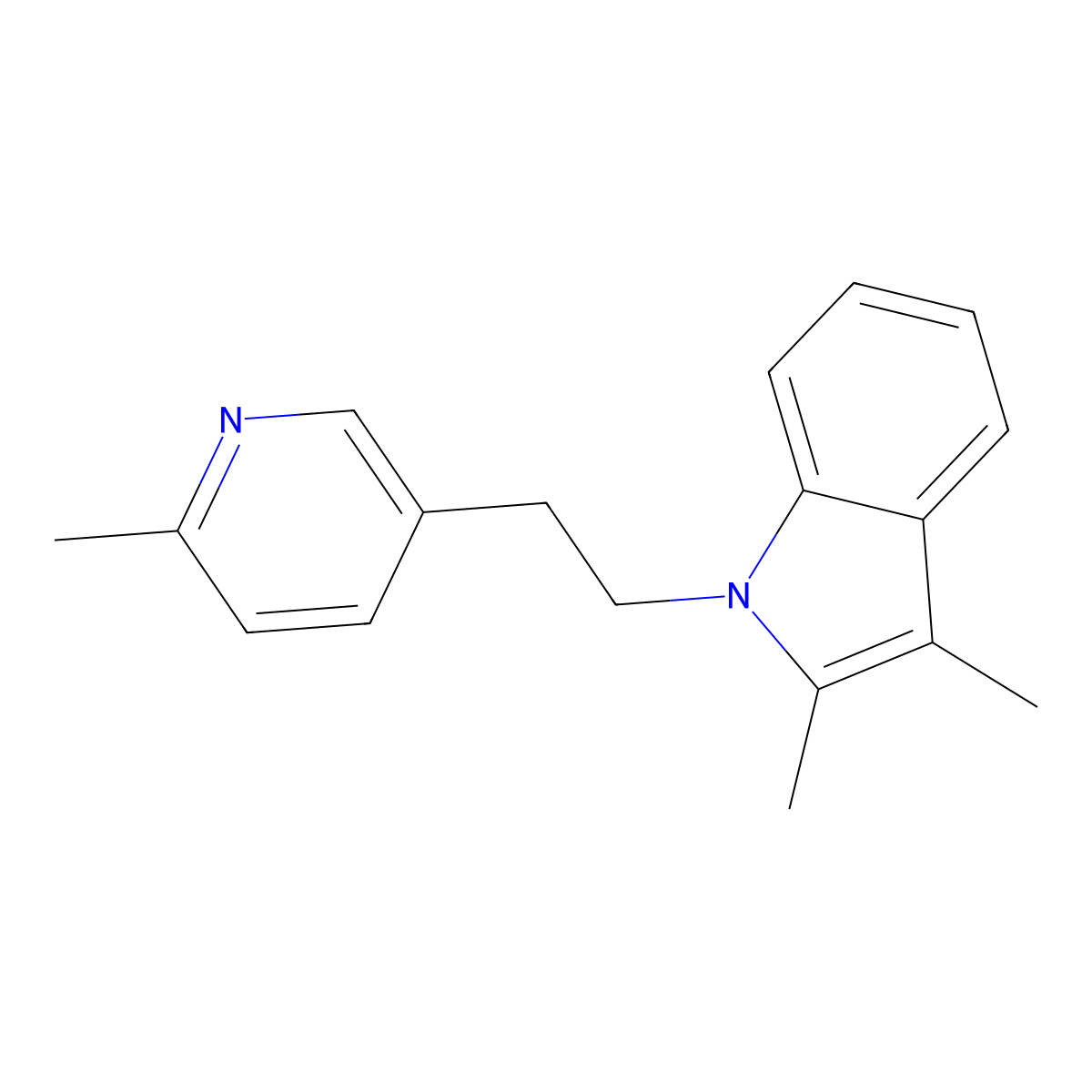 2,3-dimethyl-1-[2-(6-methylpyridin-3-yl)ethyl]-1H-indole molecular structure, CAS 41505-72-0
