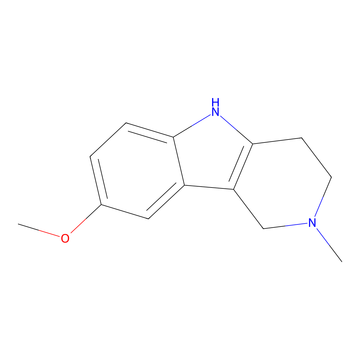 8-Methoxy-2-methyl-2,3,4,5-tetrahydro-1H-pyrido[4,3-b]indole molecular structure, CAS 41505-84-4