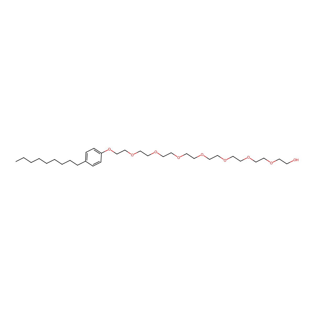 Octaethylene glycol mono(p-nonylphenyl) ether molecular structure, CAS 41506-14-3