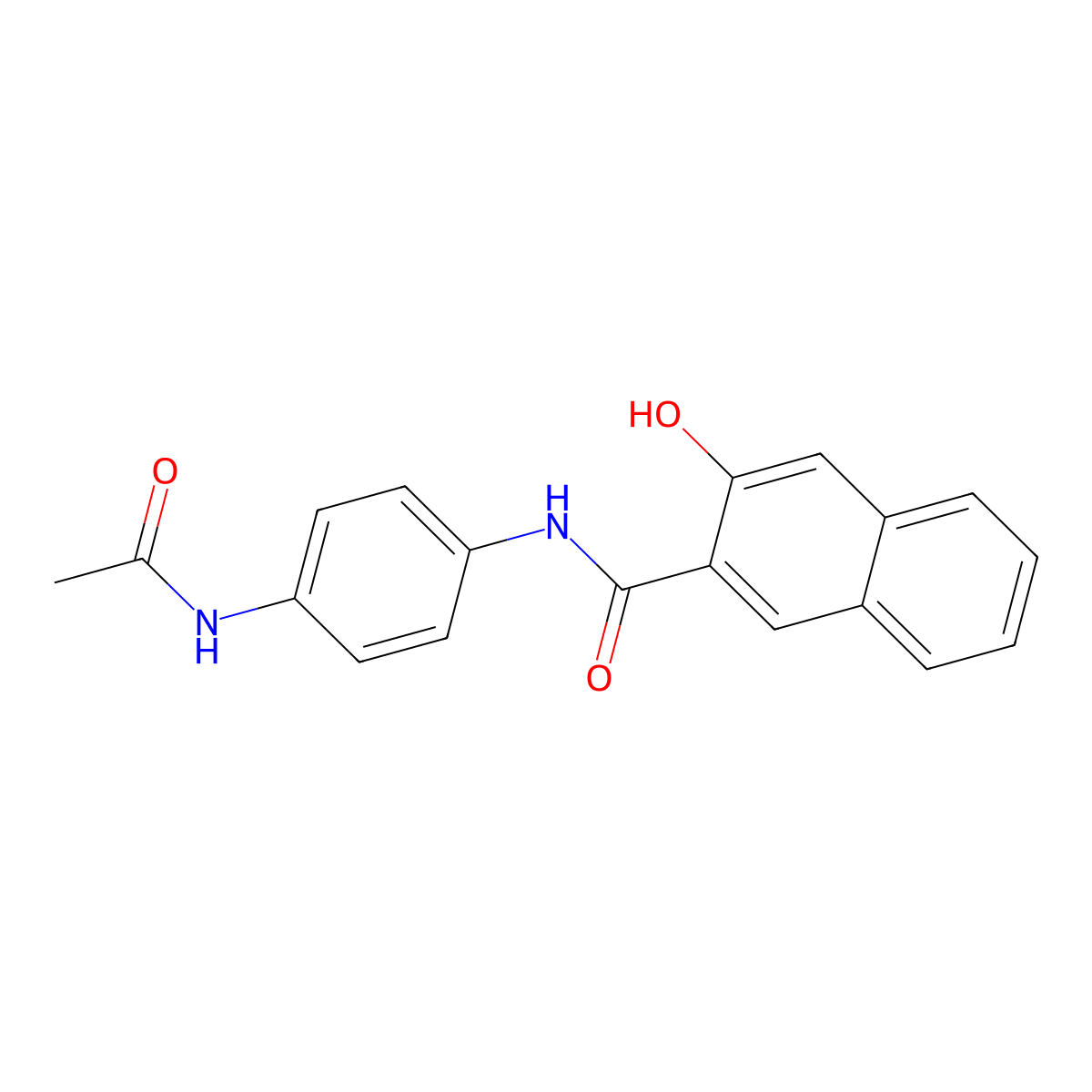 N-(4-Acetamidophenyl)-3-hydroxynaphthalene-2-carboxamide molecular structure, CAS 41506-62-1