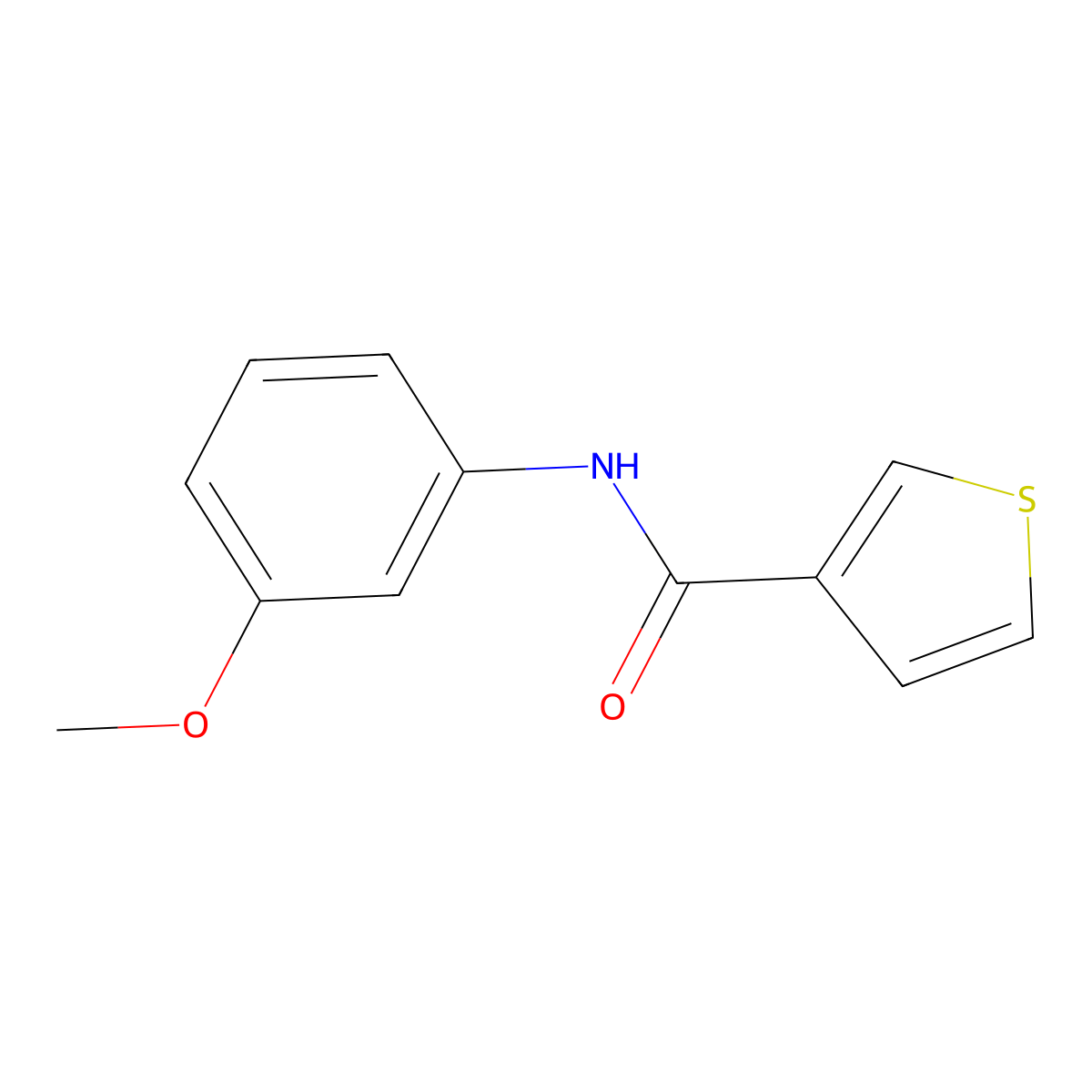 N-(3-methoxyphenyl)thiophene-3-carboxamide molecular structure, CAS 41507-32-8