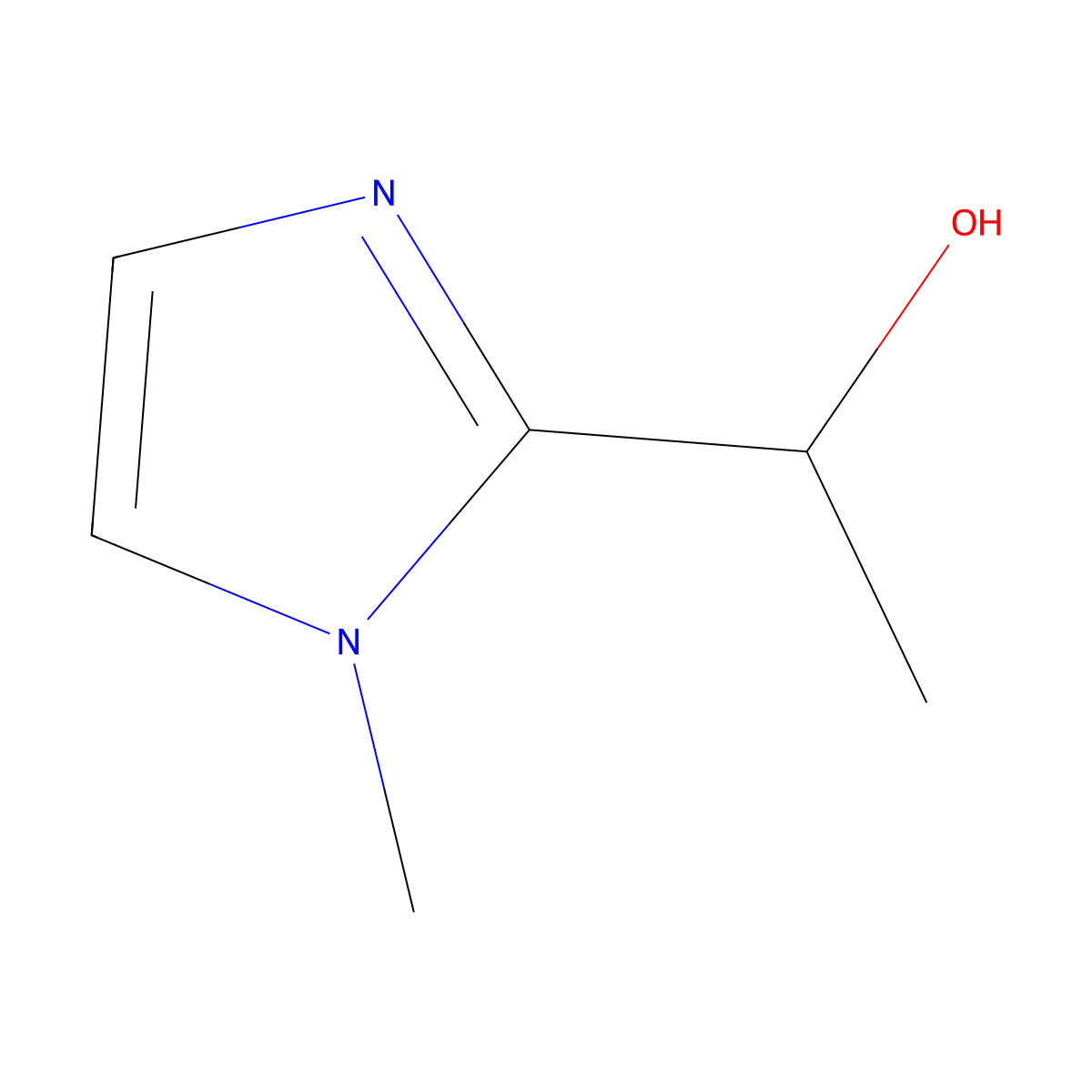 1-(1-methyl-1H-imidazol-2-yl)ethan-1-ol molecular structure, CAS 41507-36-2