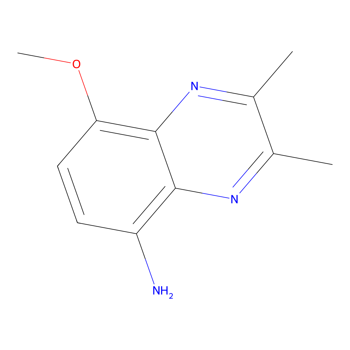 Quinoxaline-5-amine, 8-methoxy-2,3-dimethyl- molecular structure, CAS 41508-52-5