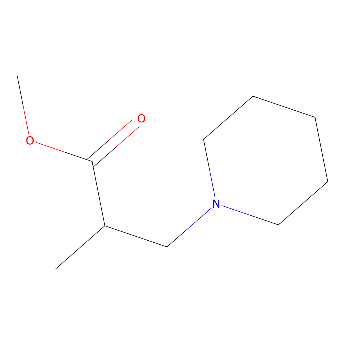 Methyl alpha-methyl-1-piperidinepropanoate molecular structure, CAS 4151-04-6