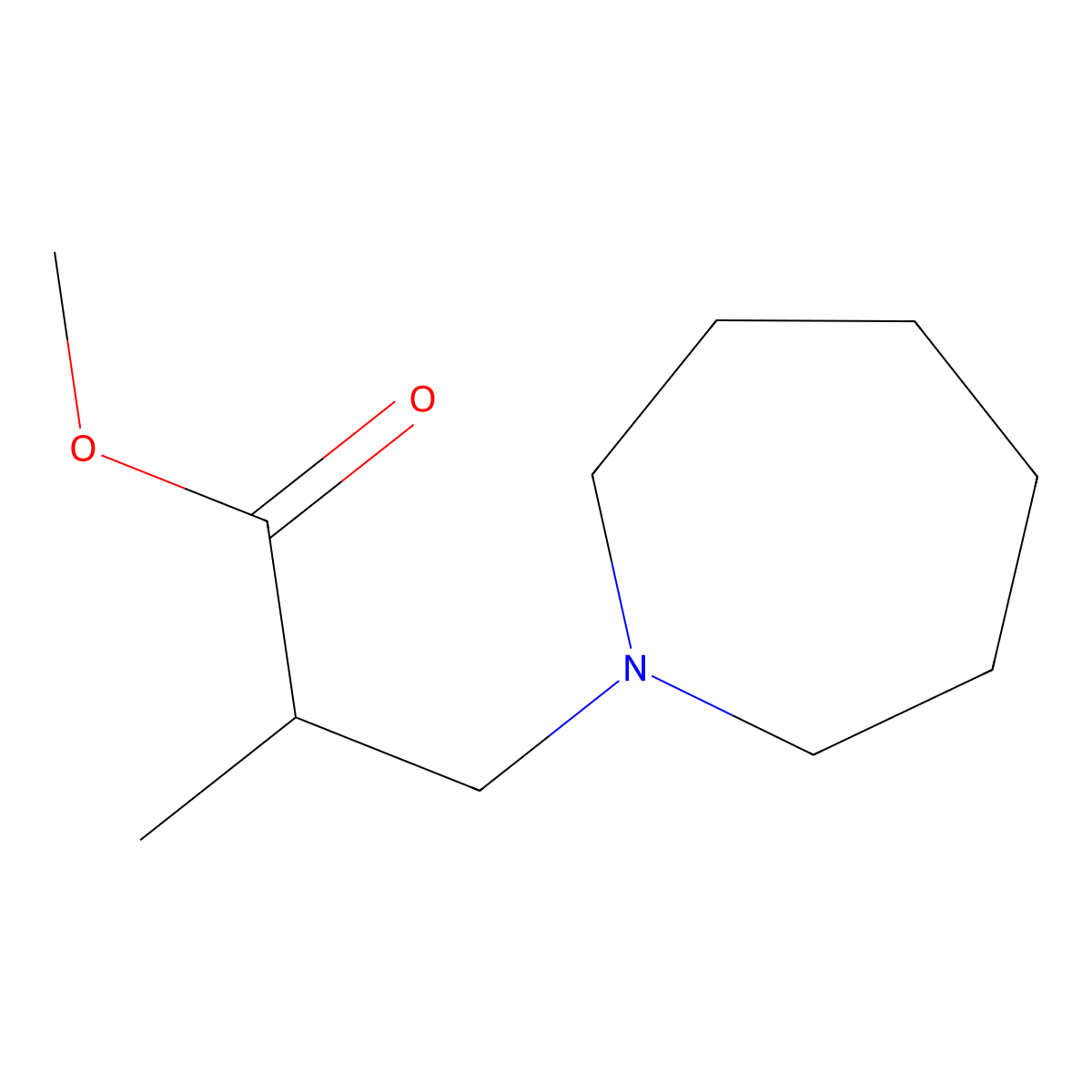 Methyl 3-(azepan-1-yl)-2-methylpropanoate molecular structure, CAS 4151-05-7