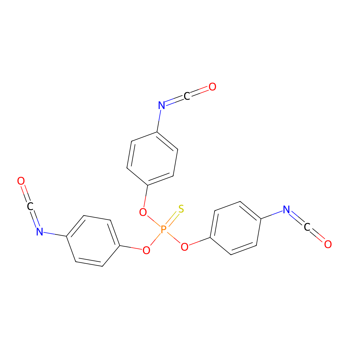 Tris(4-isocyanatophenyl) thiophosphate molecular structure, CAS 4151-51-3