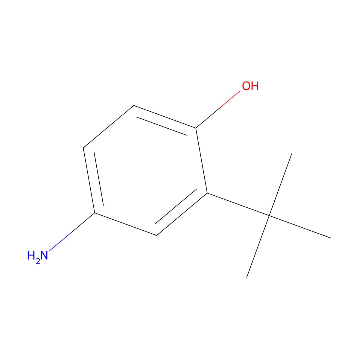 4-Amino-2-(tert-butyl)phenol molecular structure, CAS 4151-62-6