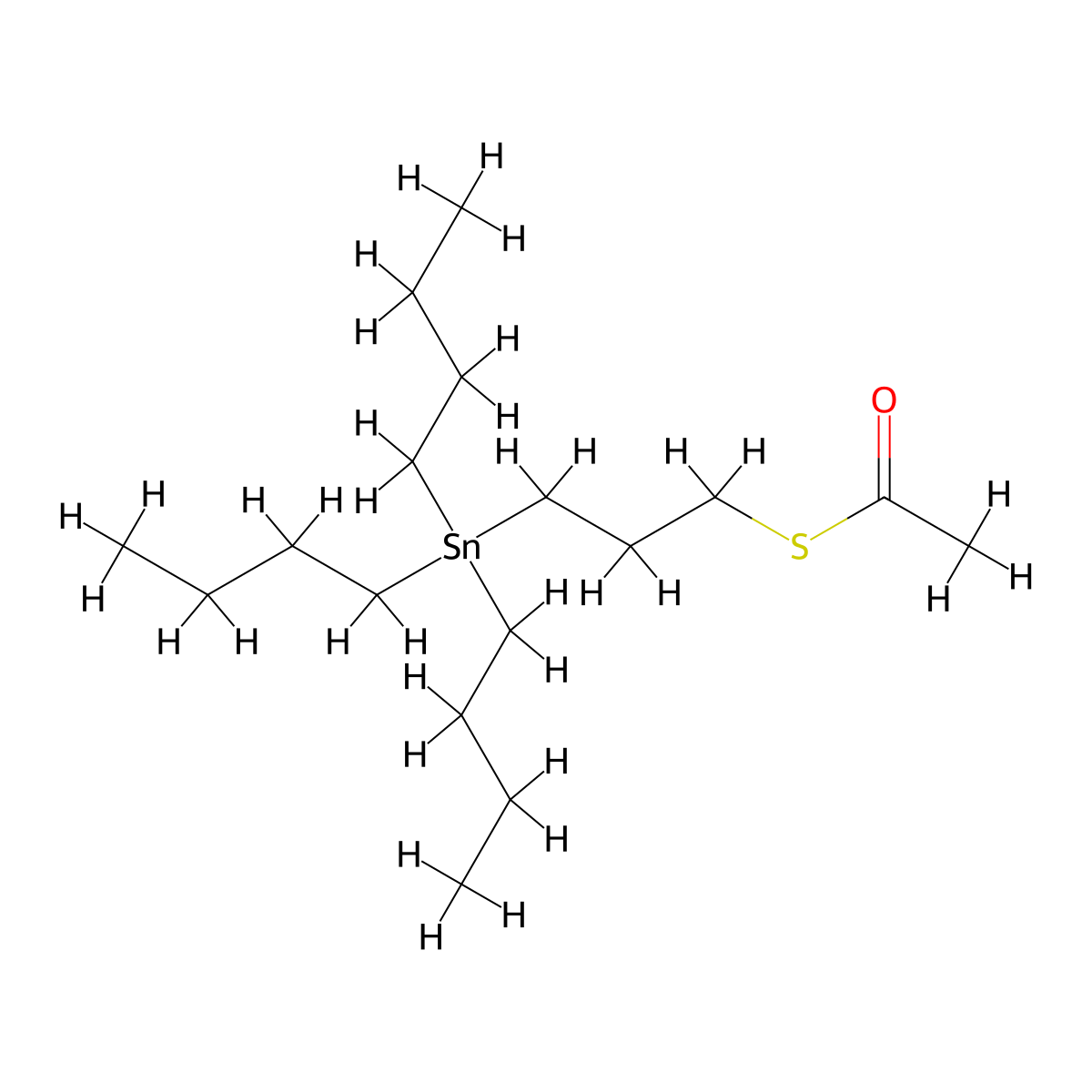 1-Propanethiol, 3-(tributylstannyl)-, acetate molecular structure, CAS 4151-92-2